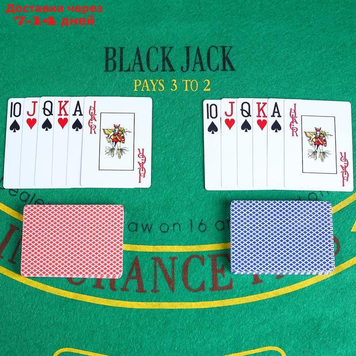Карты игральные пластиковые "Texas Hold'em", 54 шт, 8.8х6.3 см микс - фото 1 - id-p226928934