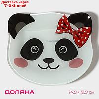 Тарелка Доляна "Панда девочка", 14,9×12,9 см