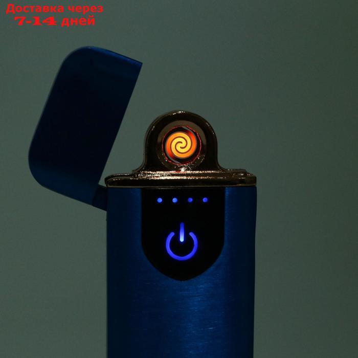 Зажигалка электронная "Авилес" спираль, сенсорная кнопка, синяя 7.9х3.1 см - фото 3 - id-p226935799