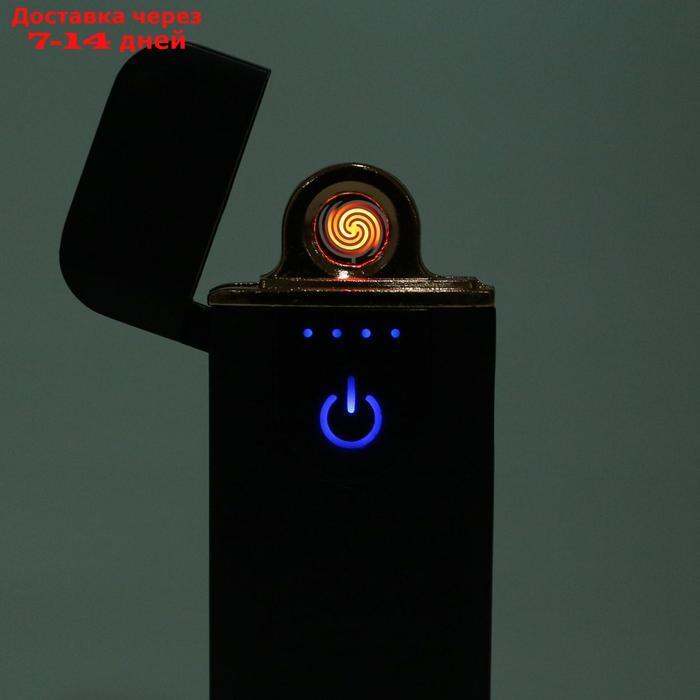 Зажигалка электронная "Авилес" спираль, сенсорная кнопка, чёрная 7.9х3.1 см - фото 3 - id-p226935801