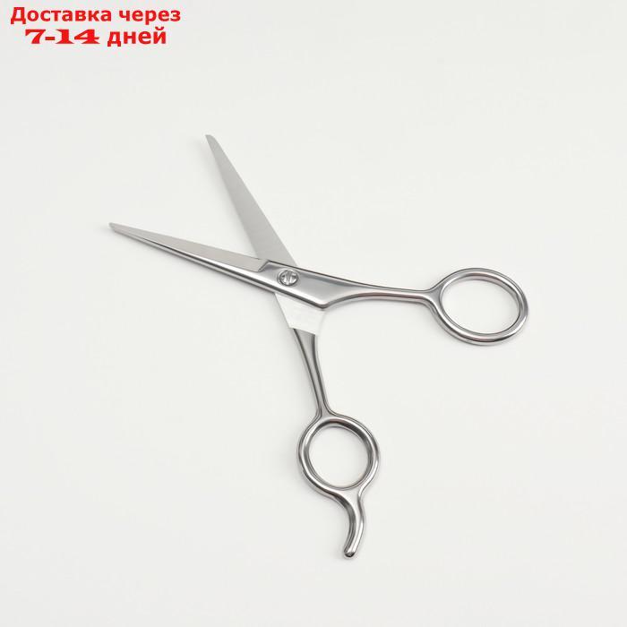 Ножницы парикмахерские с упором, лезвие 5,5, цвет серебряный - фото 2 - id-p226917463