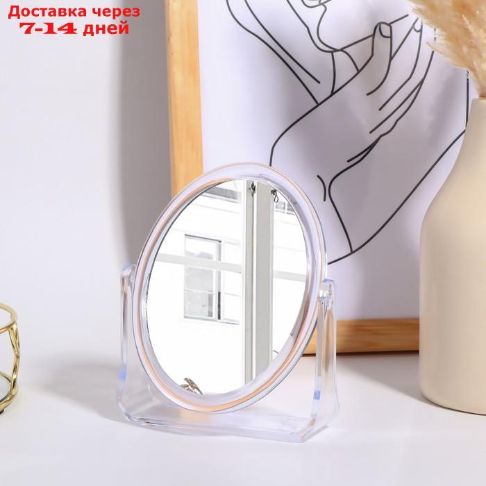 Зеркало настольное, двустороннее, с увеличением, зеркальная поверхность 9 × 12 см, цвет прозрачный - фото 4 - id-p226917465