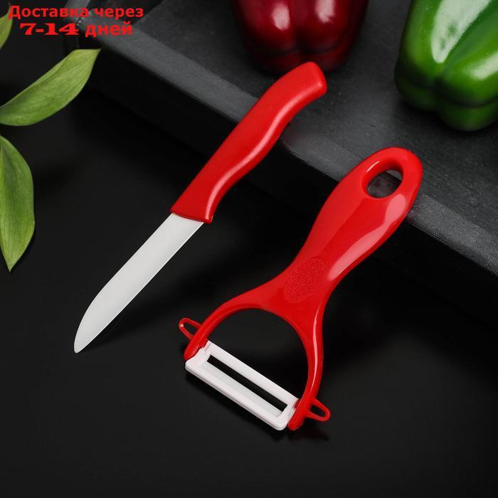 Набор кухонный, 2 предмета: нож 7 см, овощечистка цвет МИКС - фото 2 - id-p226922840