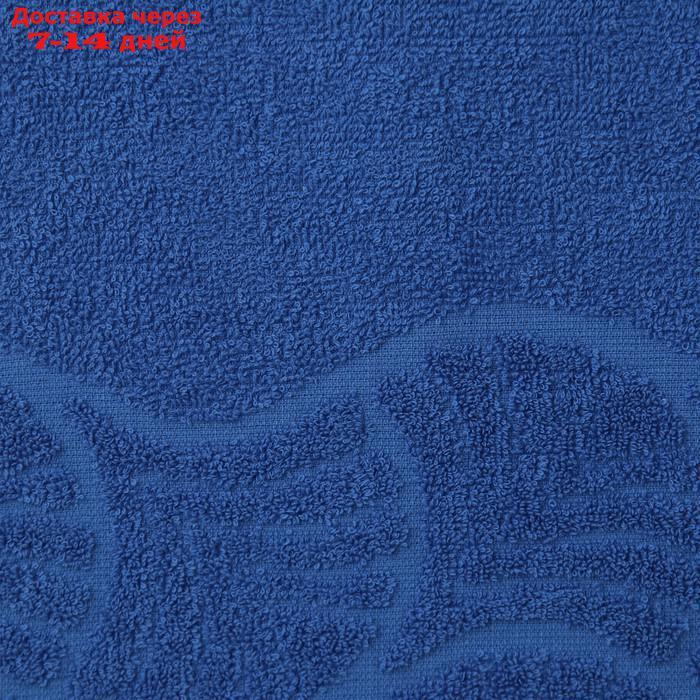 Полотенце махровое "Волна", размер 50х90 см, 300 гр/м2, цвет синий - фото 3 - id-p226935863