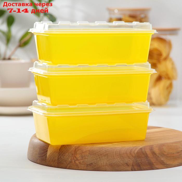 Набор контейнеров для заморозки 1 л Zip, 3 шт, цвет желтый - фото 1 - id-p226922937