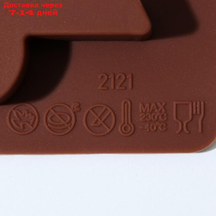 Форма для льда и кондитерских украшений Доляна "Ноты", 19,5×12×1 см, 15 ячеек, цвет шоколадный - фото 4 - id-p226925098