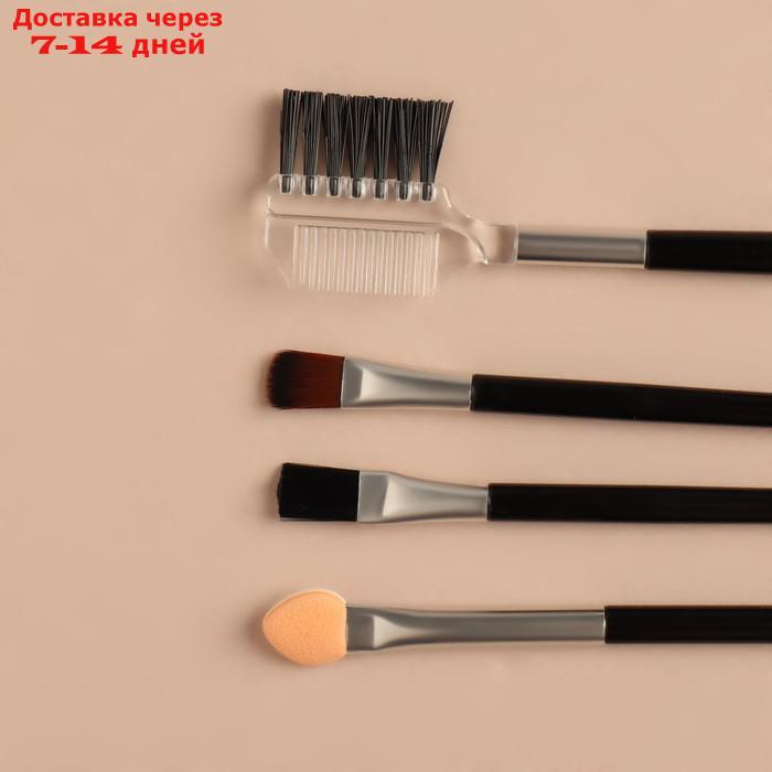 Набор для макияжа, 6 предметов, цвет чёрный/бежевый - фото 3 - id-p226917584