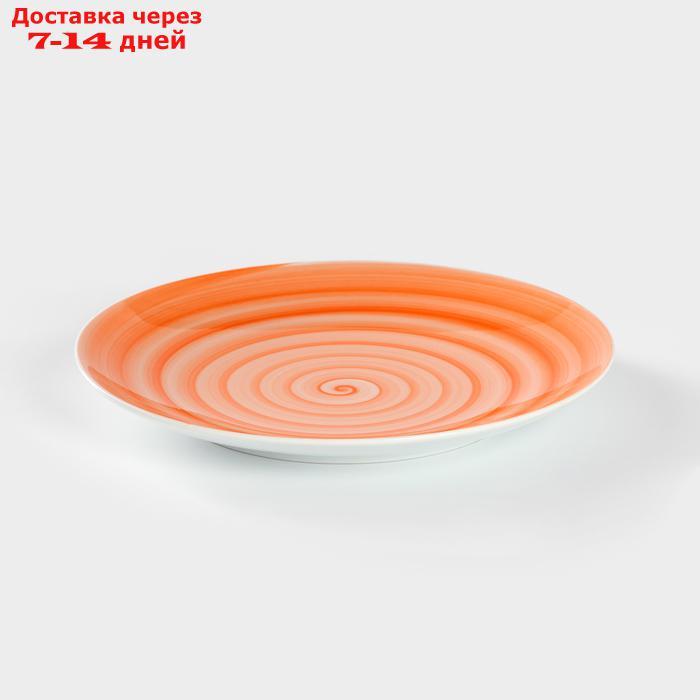 Тарелка мелкая Добрушский фарфоровый завод Infinity, d=24 см, цвет оранжевый - фото 2 - id-p226927423