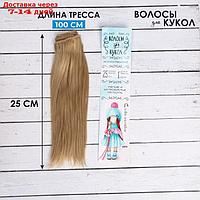 Волосы - тресс для кукол "Прямые" длина волос: 25 см, ширина:100 см, цвет № 15