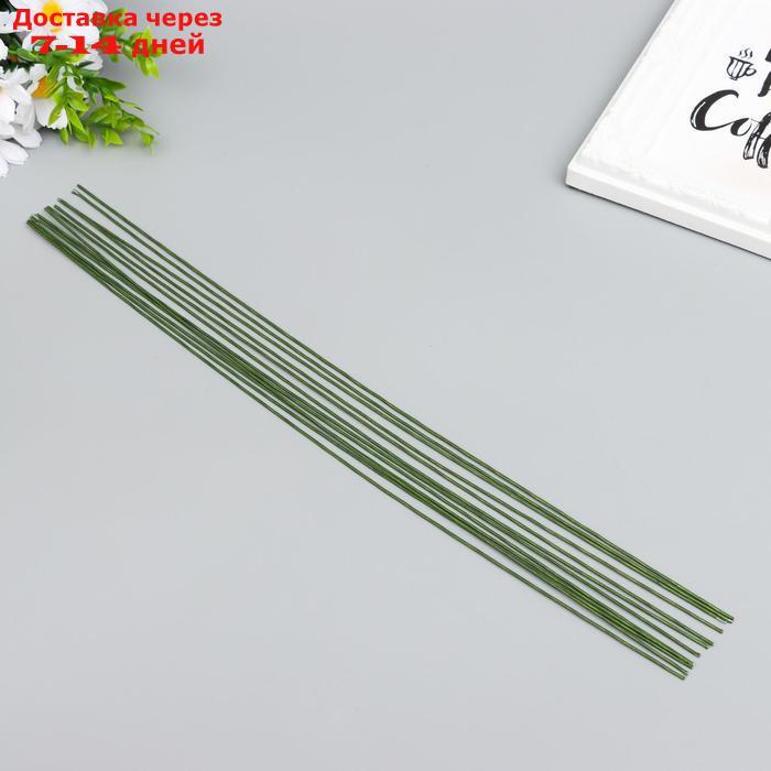 Проволока флористическая "Florico" 1.2 мм, 12 шт, 40 см, в бумажной оплётке, зелёный - фото 1 - id-p226939823