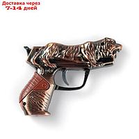 Зажигалка газовая "Пистолет с тигром", 7х10 см