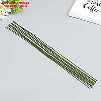 Проволока флористическая "Florico" 1.6 мм, 12 шт, 40 см, в бумажной оплётке, зелёный