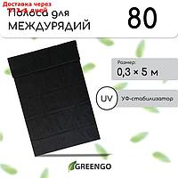 Полоса защитная для междурядий, плотность 80, УФ, 0,3 × 5 м, чёрный, Greengo, Эконом 20%