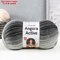 Пряжа "Angora Active" 25% мохер, 75% акрил 500м/100гр (840 черн-сер-мор волна)