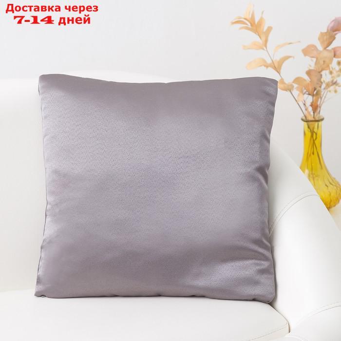Декоративная подушка "Этель" 40×40 см, Дамаск PEWTER SOLID - фото 1 - id-p226945635