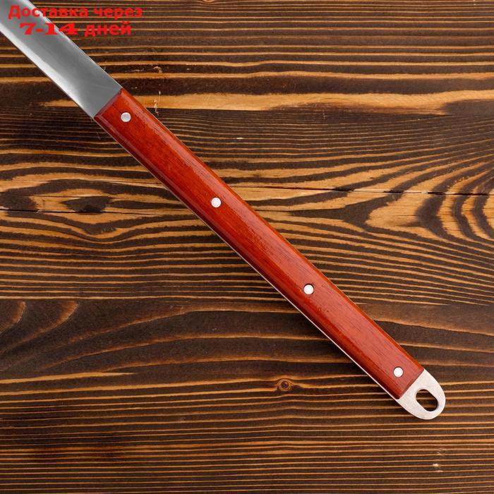 Шумовка-лопатка для казана узбекская 62см, ширина 15см, с деревянной ручкой - фото 8 - id-p226927857