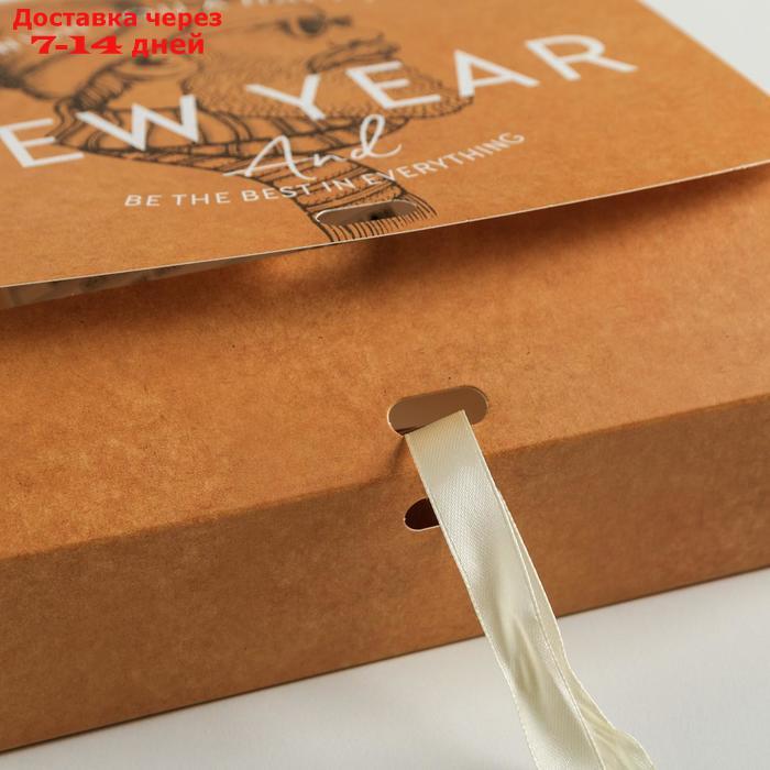 Складная коробка подарочная "Новый год", 20 × 18 × 5 см - фото 4 - id-p226945679