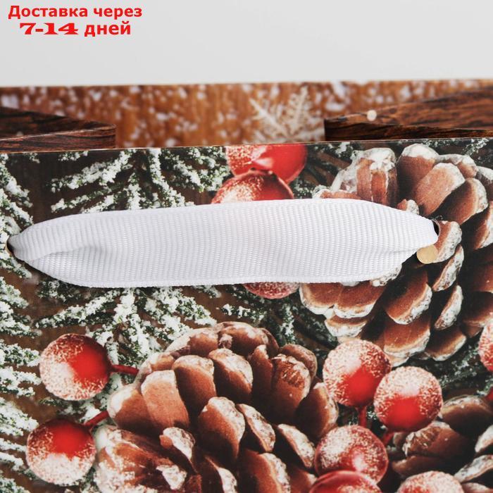 Пакет под бутылку крафтовый "Снежного счастья в новом году", 13 × 36 × 10 см - фото 2 - id-p226943744