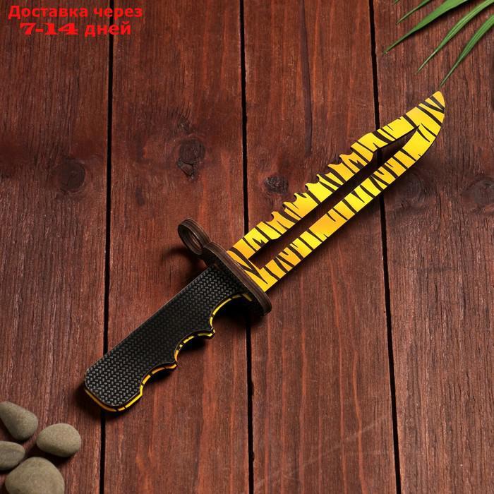 Сувенирное оружие из дерева "Штык нож", жёлтый леопард - фото 1 - id-p226948131