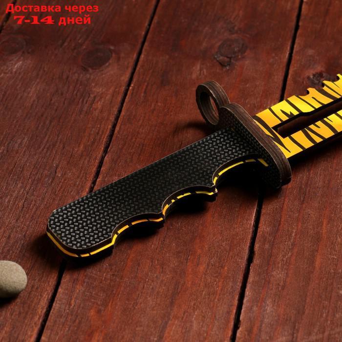 Сувенирное оружие из дерева "Штык нож", жёлтый леопард - фото 2 - id-p226948131