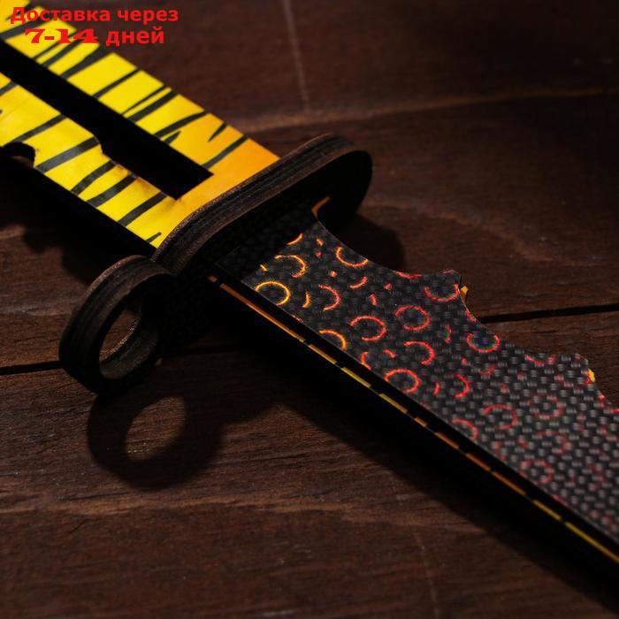 Сувенирное оружие из дерева "Штык нож", жёлтый леопард - фото 3 - id-p226948131