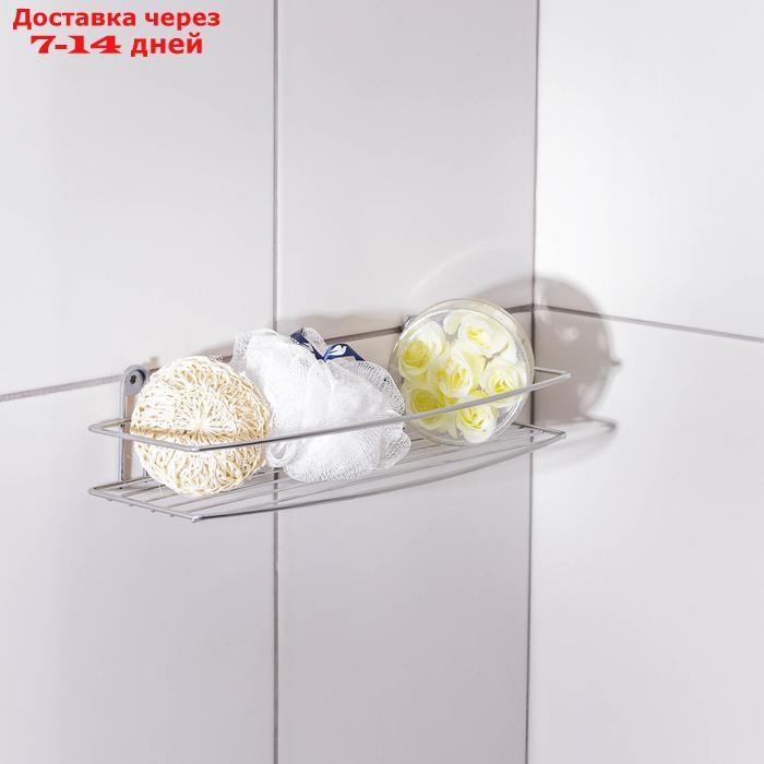 Полка для ванной прямая, 35×13×7,5 см, цвет хром - фото 1 - id-p226949918