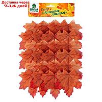 Декор "Кленовый лист", набор 50 шт, коричнево-красный цвет