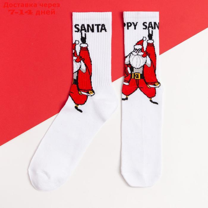 Носки мужские KAFTAN "Happy Santa" р. 41-44 (27-29 см), белый - фото 1 - id-p226949996