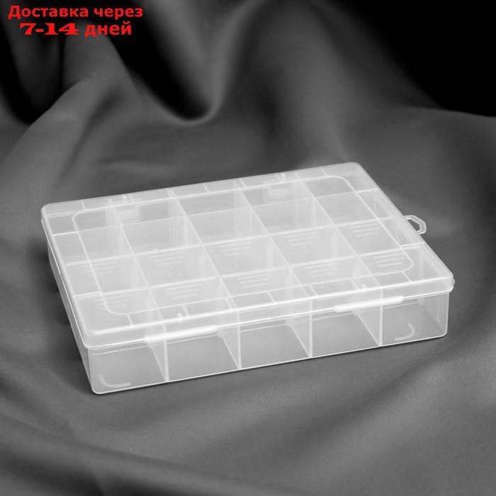 Контейнер для рукоделия, со съёмными ячейками, 20 отделений, 22,5 × 18 × 4 см, цвет прозрачный - фото 3 - id-p226950026