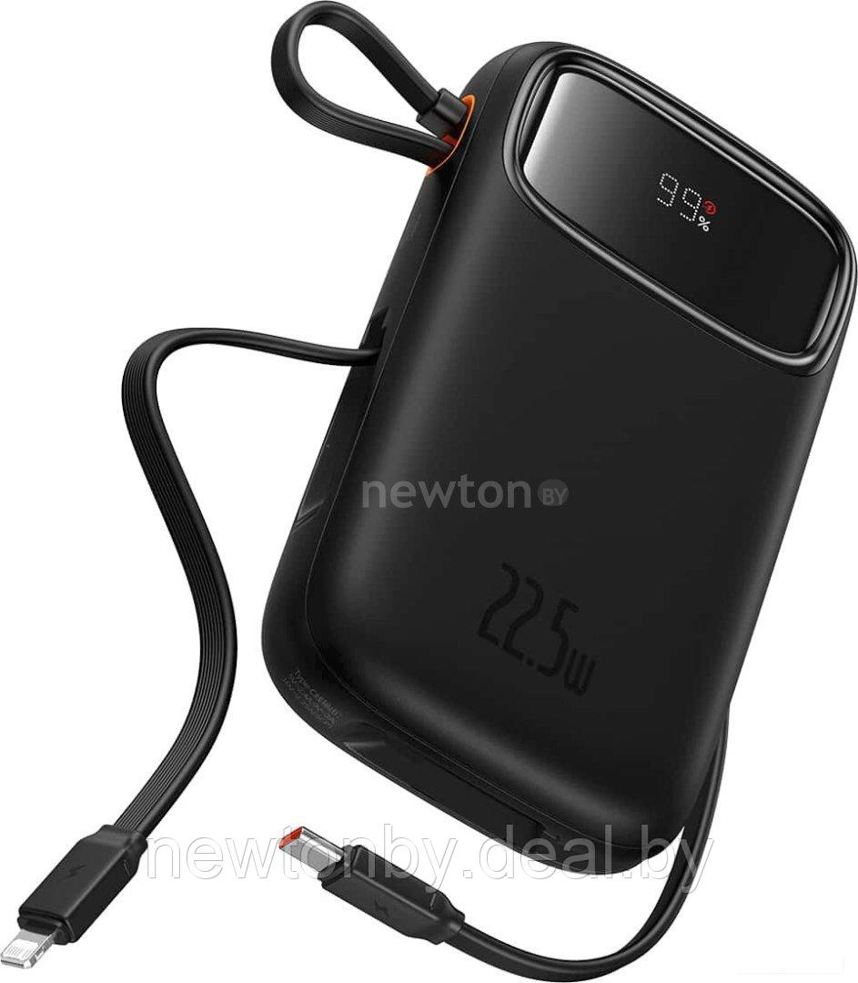 Внешний аккумулятор Baseus Qpow2 Dual-Cable Digital Display Fast Charge Power Bank 22.5W 10000mAh (черный) - фото 1 - id-p227151601