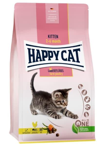 Сухой корм для котят Happy Cat Kitten LandGeflugel (птица) 0.3 кг - фото 1 - id-p223625921