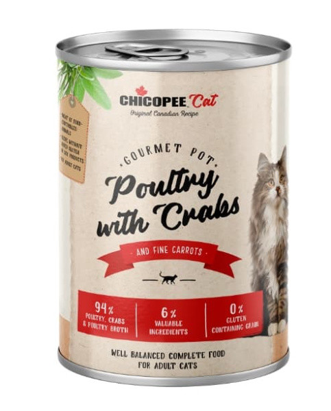 Консервы для кошек Chicopee Gourmet Adult Cat (домашняя птица, крабы) 195 гр - фото 1 - id-p220288707