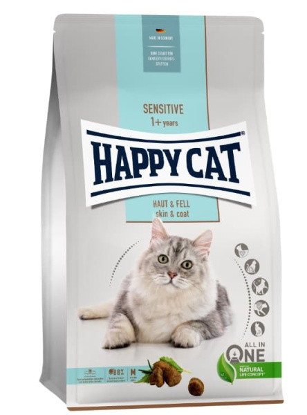 Сухой корм для кошек Happy Cat Sensitive Haut&Fell (для кожи и шерсти) 1.3 кг - фото 1 - id-p219481674