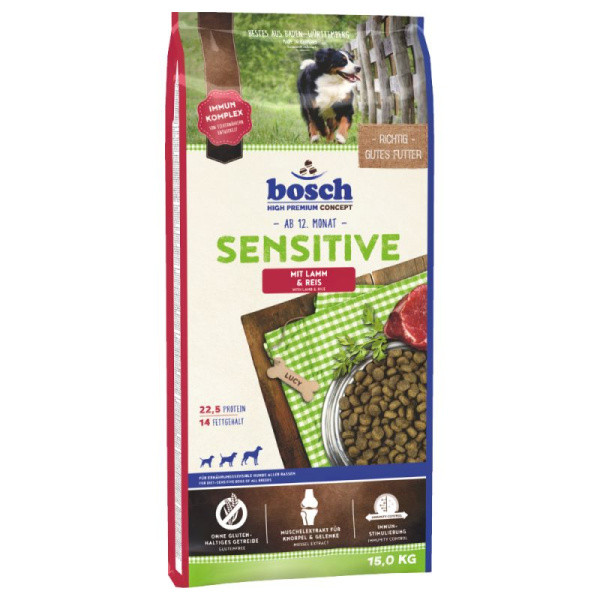 Сухой корм для собак Bosch Sensitive (ягненок с рисом) 15 кг - фото 1 - id-p220288527