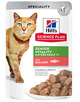 Влажный корм для пожилых кошек Hill's Science Plan Senior Vitality (лосось) 85 гр.