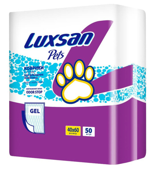 Пеленки для животных LUXSAN Premium GEL 40х60 см, 50 шт - фото 1 - id-p220289675