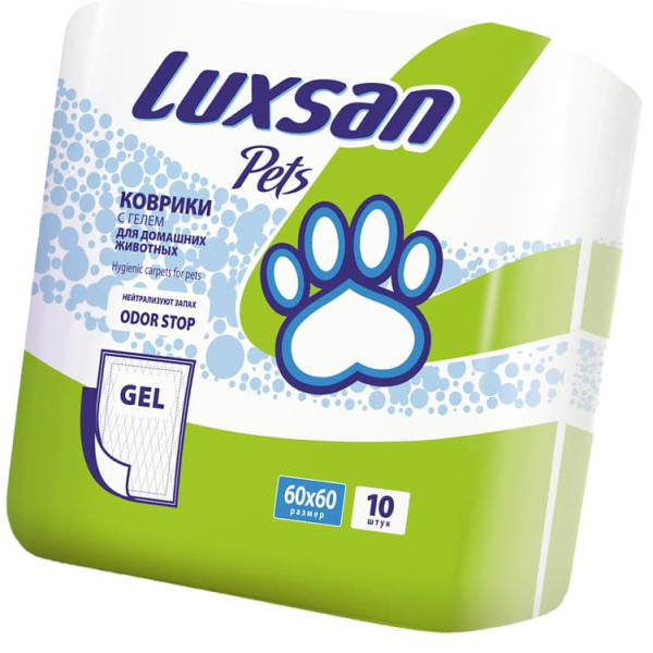Пеленки для животных LUXSAN Premium GEL 60х60 см, 10 шт - фото 1 - id-p220289676