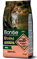 Сухой корм для кошек Monge Cat Bwild Grain Free Adult (лосось) 1.5 кг