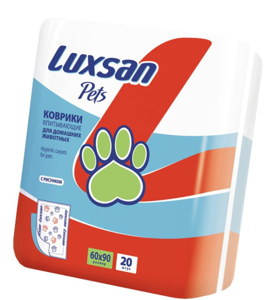 Пеленки для животных LUXSAN Premium 60х90 см, 20 шт - фото 1 - id-p220289685