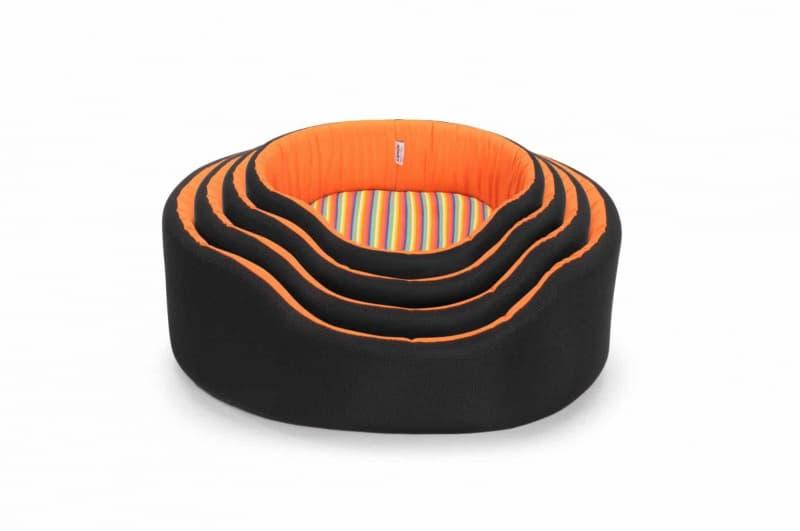 Лежанка овальная двусторонняя черный с оранжевым 60 см (CC127/A.04) - фото 1 - id-p219459831