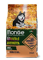 Сухой корм для собак Monge Dog BWild GF Adult All Breeds (лосось) 2.5 кг
