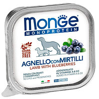 Паштет для собак Monge Natural Monoprotein Dog Adult (ягненок, черника) 150 гр