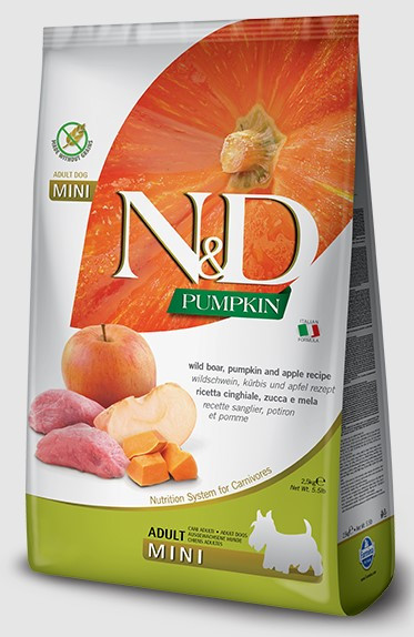 Сухой корм для собак Farmina N&D GF Pumpkin Boar & Apple Adult Mini (кабан, тыква, яблоко) 0.8 кг - фото 1 - id-p223625991