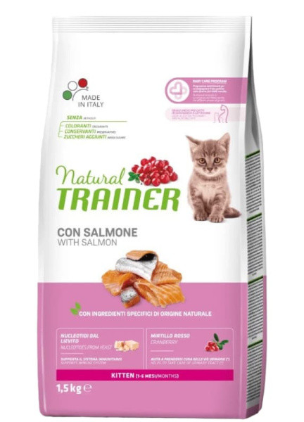 Сухой корм для котят Trainer Natural Kitten (лосось) 1.5 кг - фото 1 - id-p224821793