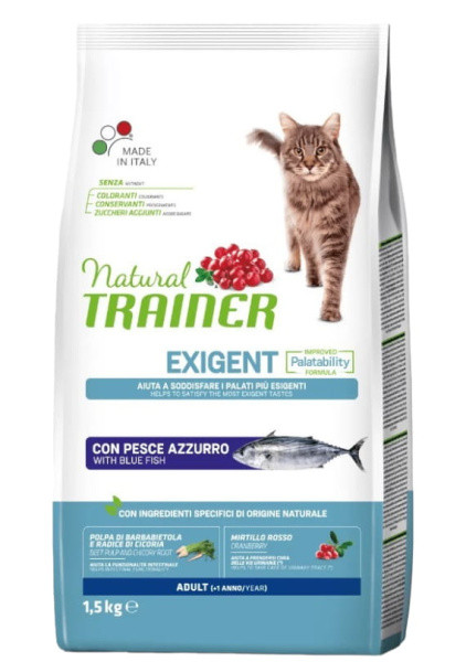 Сухой корм для привередливых кошек Trainer Natural Adult Exigent (океаническая рыба) 1.5 кг - фото 1 - id-p224821800