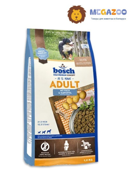 Сухой корм для собак Bosch Adult (рыба с картофелем) 15 кг - фото 1 - id-p226790317
