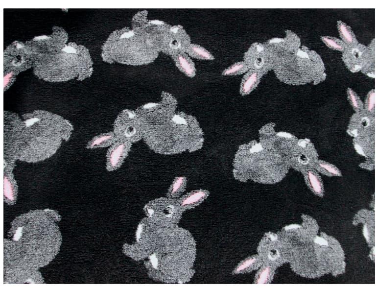 Коврик меховой для собак ProFleece Кролики 1х1.6 м, черный/серый/розовый - фото 1 - id-p220289618