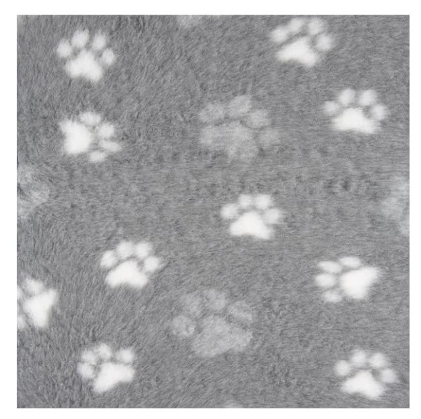 Коврик меховой для собак ProFleece Лапки 1х1.6 м, серый/белый - фото 1 - id-p220289619
