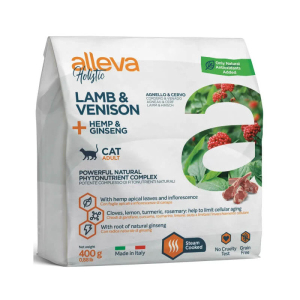 Сухой корм для кошек Alleva Holistic Adult Cat Lamb & Venison с ягненком и олениной 0.4 кг - фото 1 - id-p219459929
