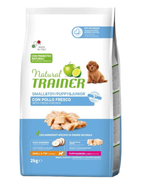 Сухой корм для щенков мелких пород Trainer Natural Puppy&Junior Mini (курица) 2 кг - фото 1 - id-p224821820